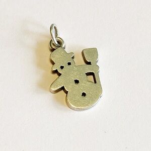 James Avery Silver Snowman Charm Pendant - For Bracelet or Necklace
